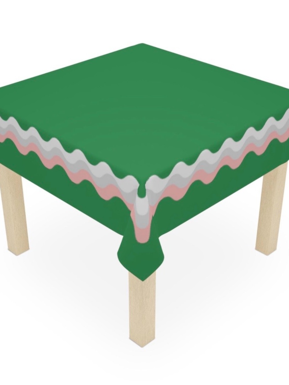 Green Wavy Border Tablecloth - Home Dining